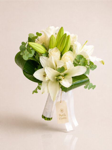 White Lily Bridal Bouquet