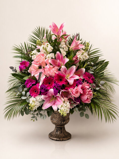 Seramikte Lilyum ve Gül Aranjmanı