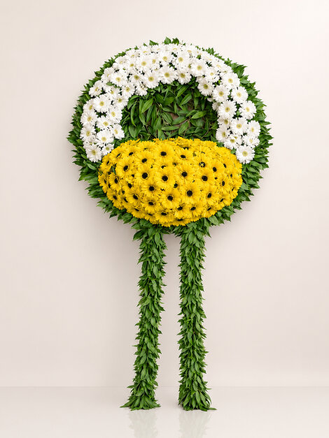 Yellow Flower Funeral Wreath